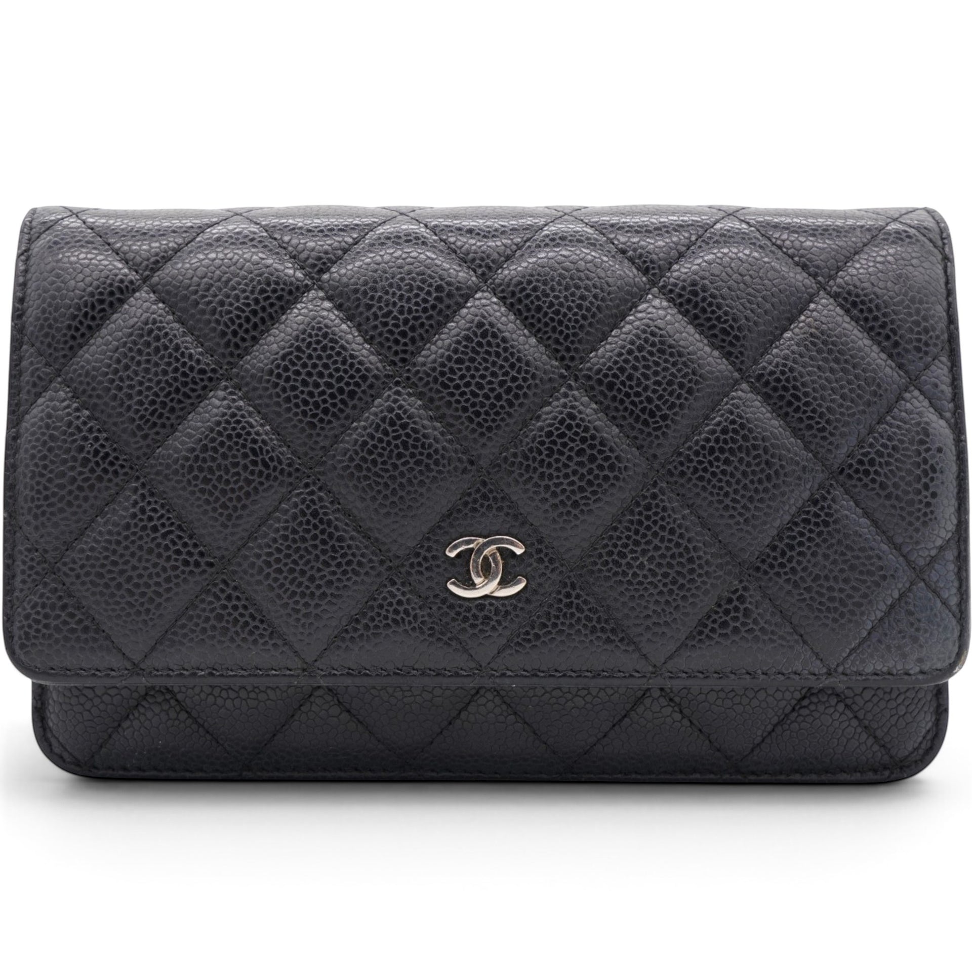 Chanel Caviar Quilted Wallet on Chain WOC Black 