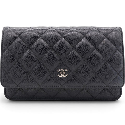 Chanel Caviar Quilted Wallet on Chain WOC Black 