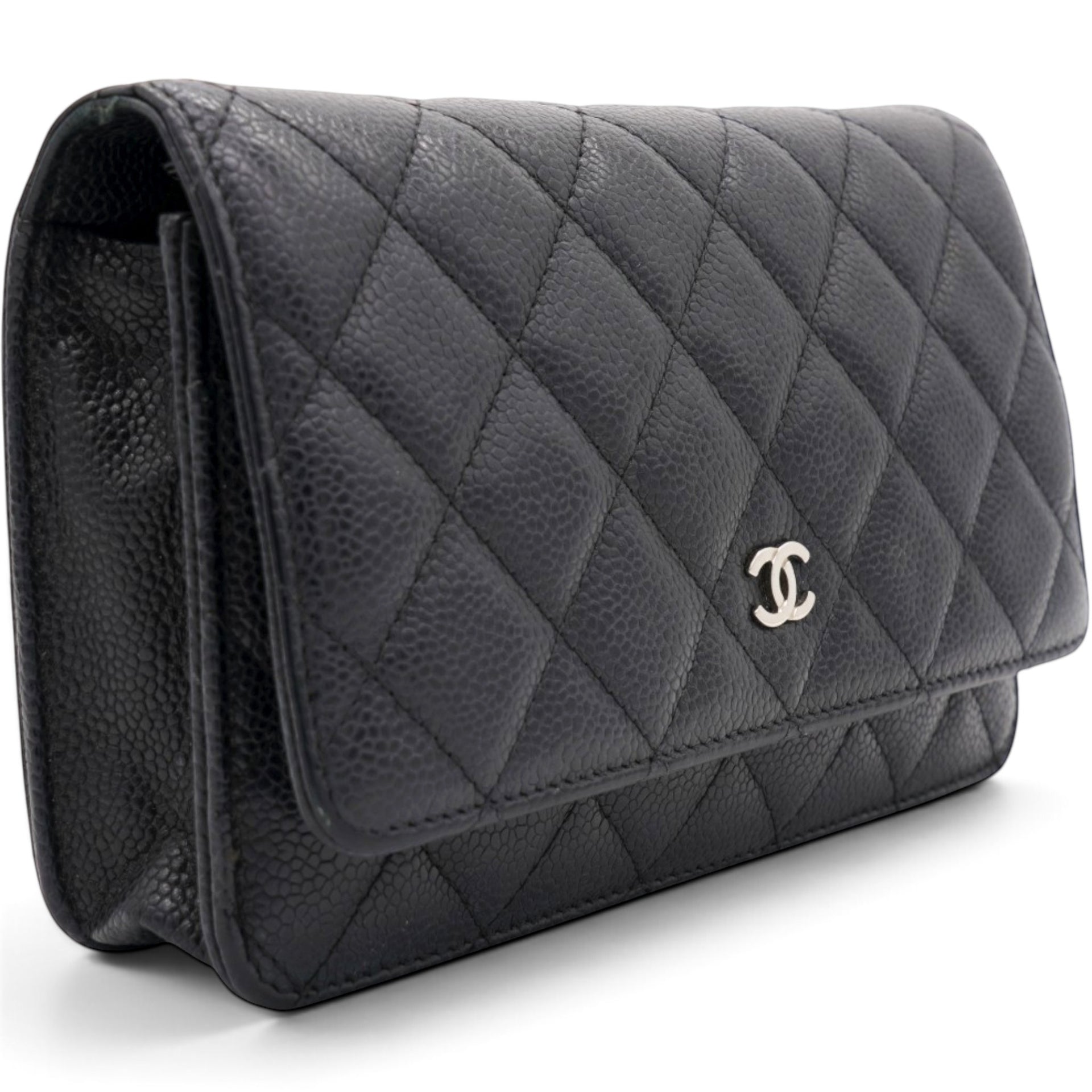 Chanel Caviar Quilted Wallet on Chain WOC Black 