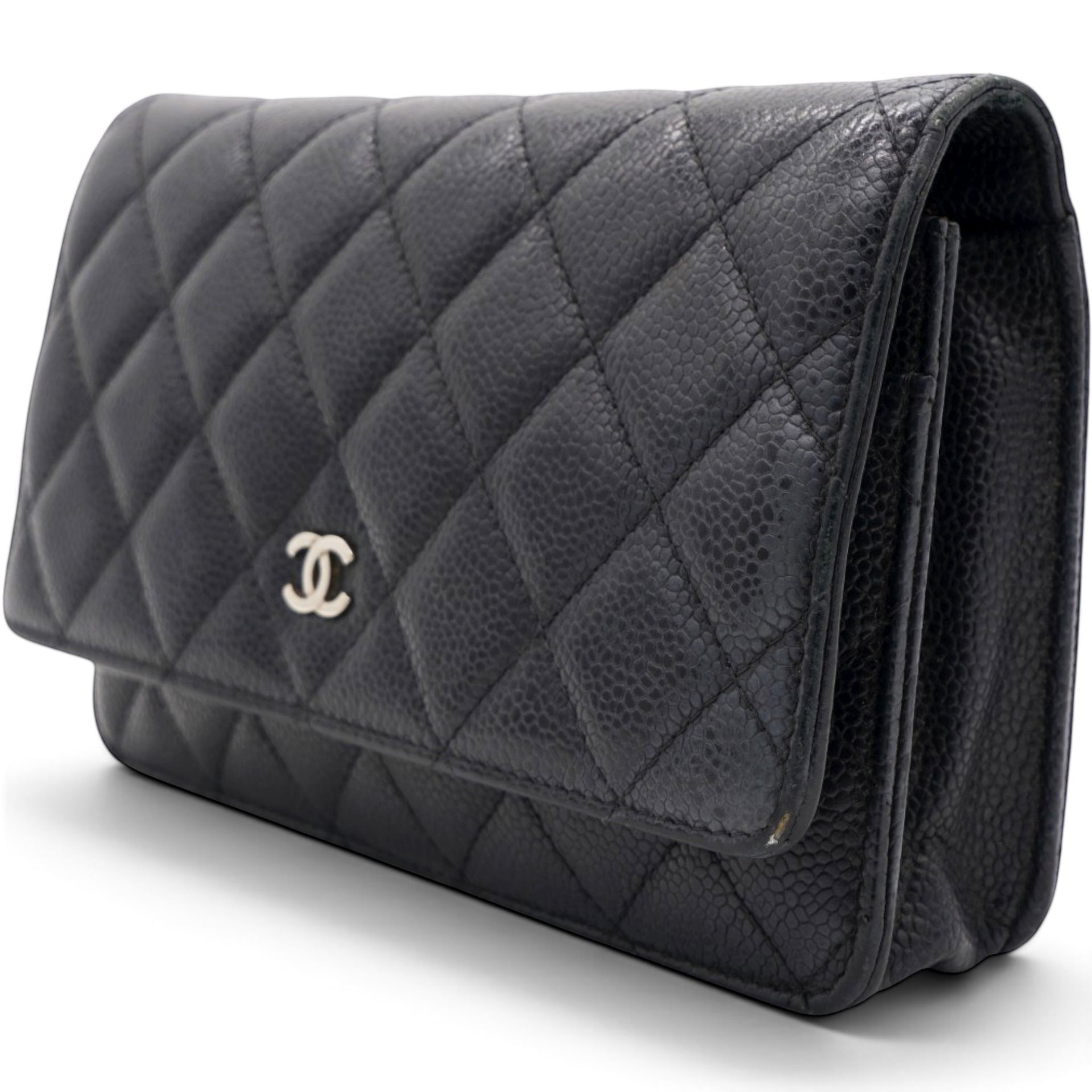 Chanel Caviar Quilted Wallet on Chain WOC Black 