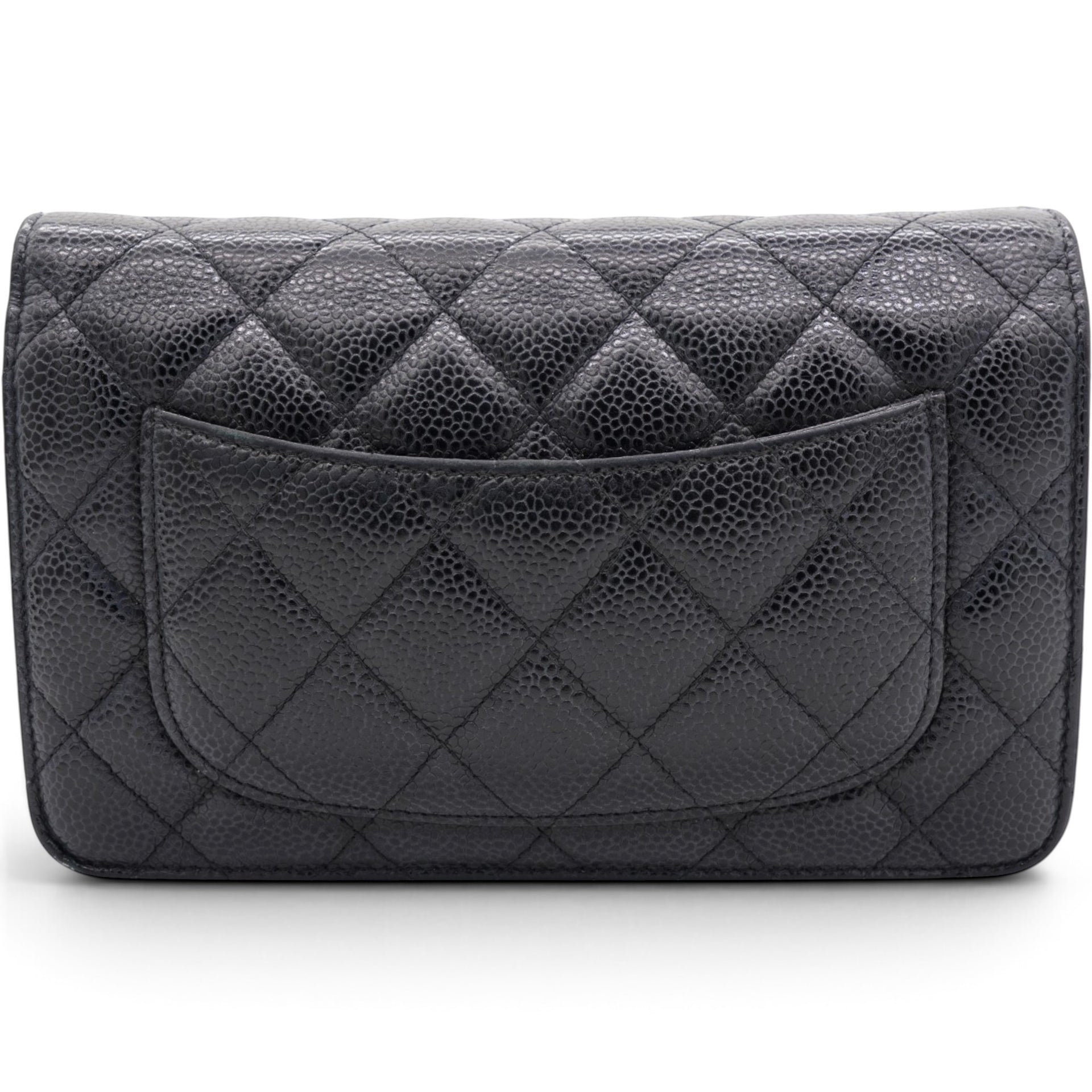 Chanel Caviar Quilted Wallet on Chain WOC Black 