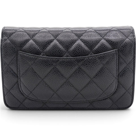 Chanel Caviar Quilted Wallet on Chain WOC Black 