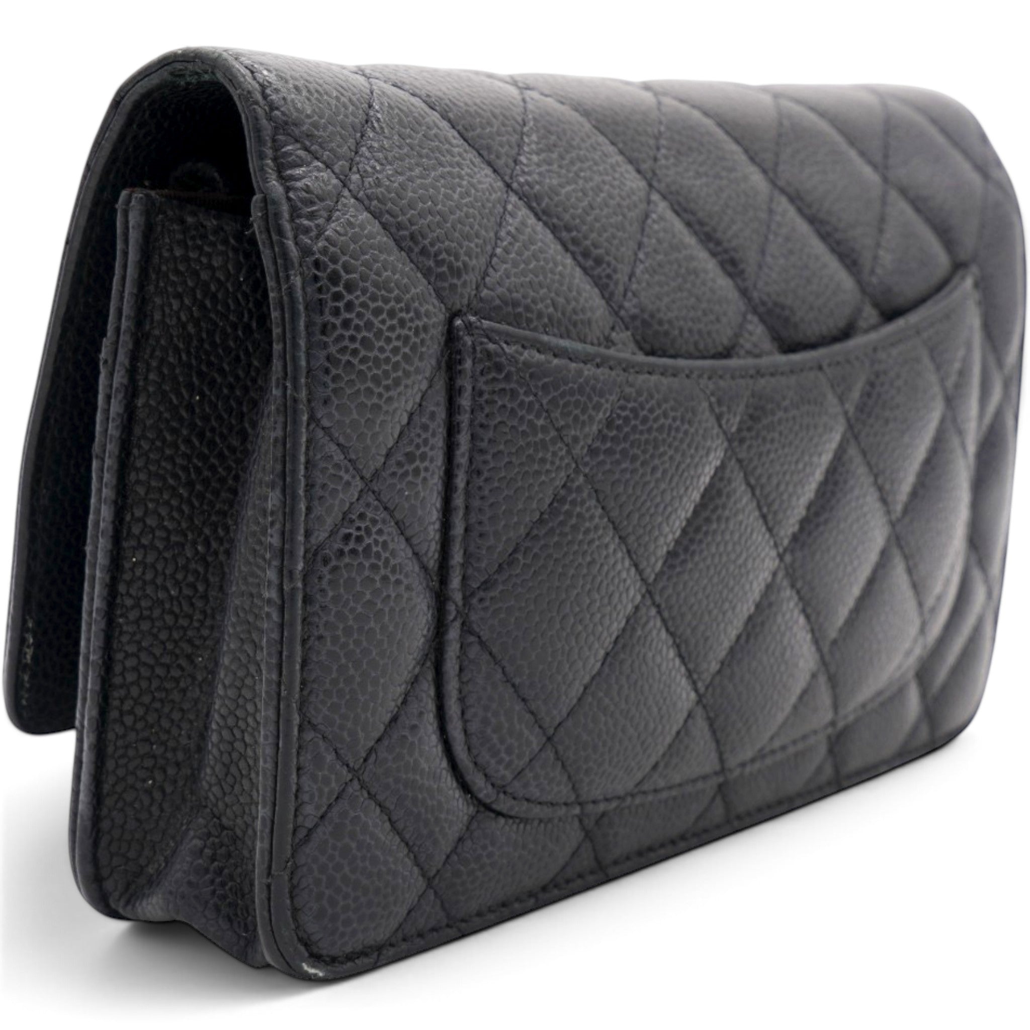 Chanel Caviar Quilted Wallet on Chain WOC Black 
