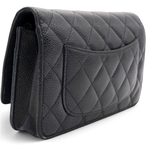 Chanel Caviar Quilted Wallet on Chain WOC Black 