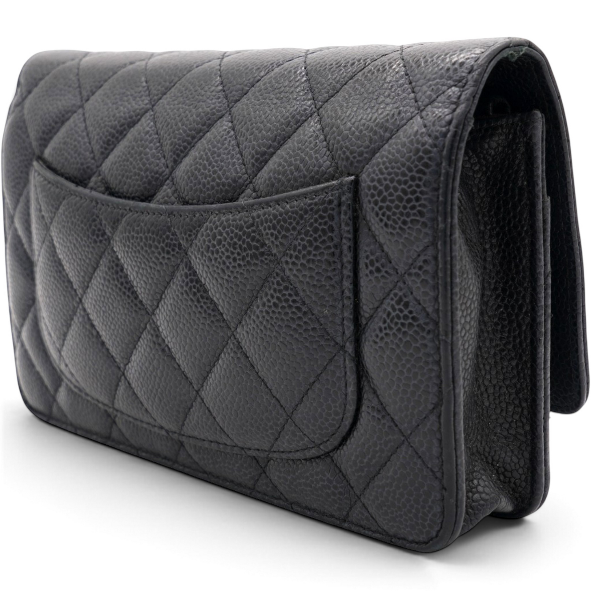 Chanel Caviar Quilted Wallet on Chain WOC Black 