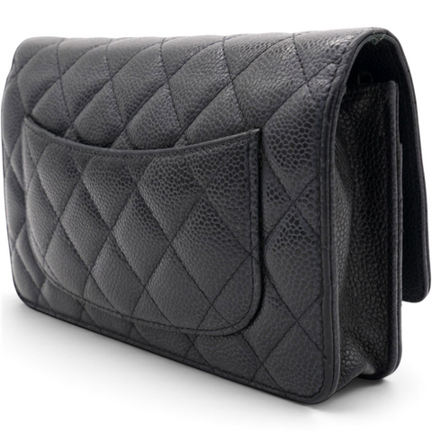 Chanel Caviar Quilted Wallet on Chain WOC Black 