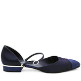 Chanel Cloth Ballet Flats Blue Size38 