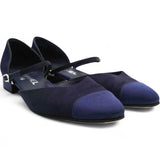 Chanel Cloth Ballet Flats Blue Size38 