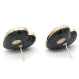 Chanel Crystal Metal CC Heart Earrings Gold 