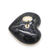 Chanel Crystal Metal CC Heart Earrings Gold 