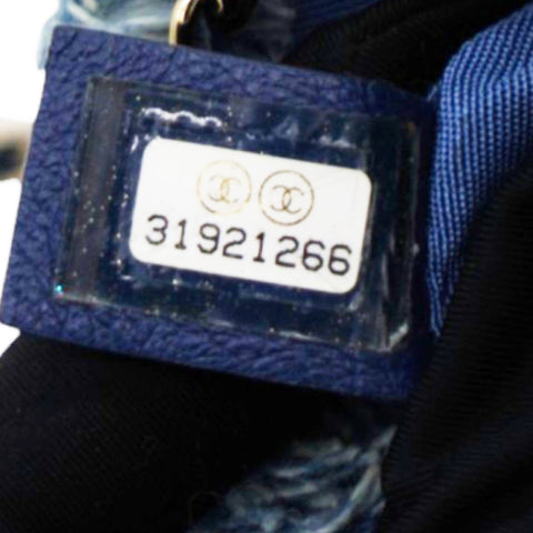 Chanel Denim Quilted Mood Mini Bucket With Chain Blue Multicolor 