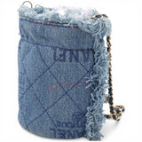 Chanel Denim Quilted Mood Mini Bucket With Chain Blue Multicolor 