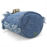 Chanel Denim Quilted Mood Mini Bucket With Chain Blue Multicolor 