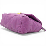 Chanel Goatskin Quilted Small Chanel 19 Flap Purple 