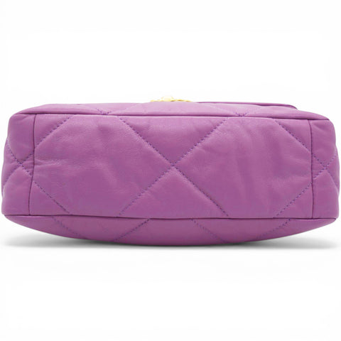 Chanel Goatskin Quilted Small Chanel 19 Flap Purple 