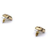 Chanel Gold And Crystal Cc Square Logo Earrings 