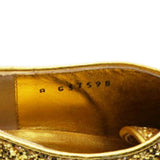Chanel Gold Glitter and Black Grosgrain Lace-Up Shoes Size38 