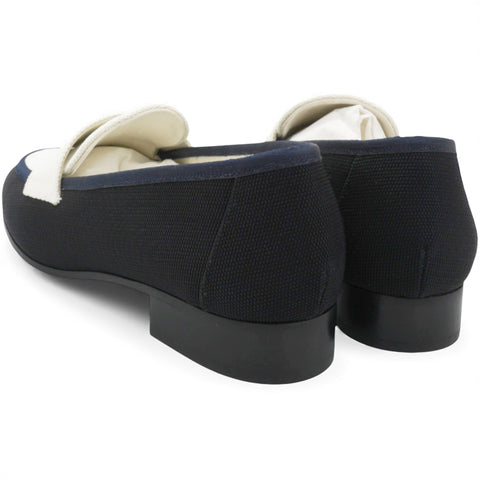 Chanel Interlocking CC Logo Canvas Loafers Size38.5