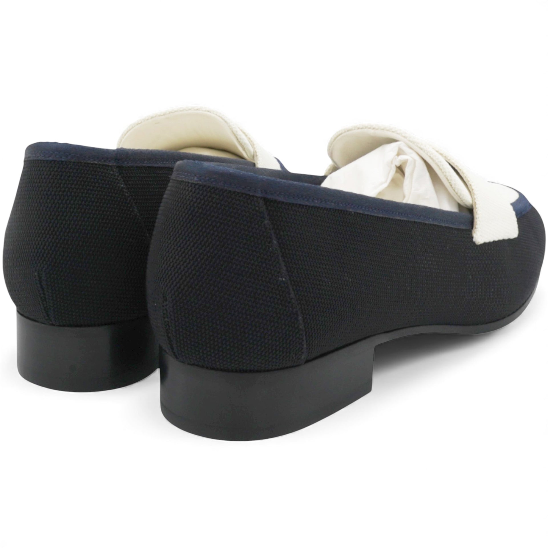 Chanel Interlocking CC Logo Canvas Loafers Size38.5