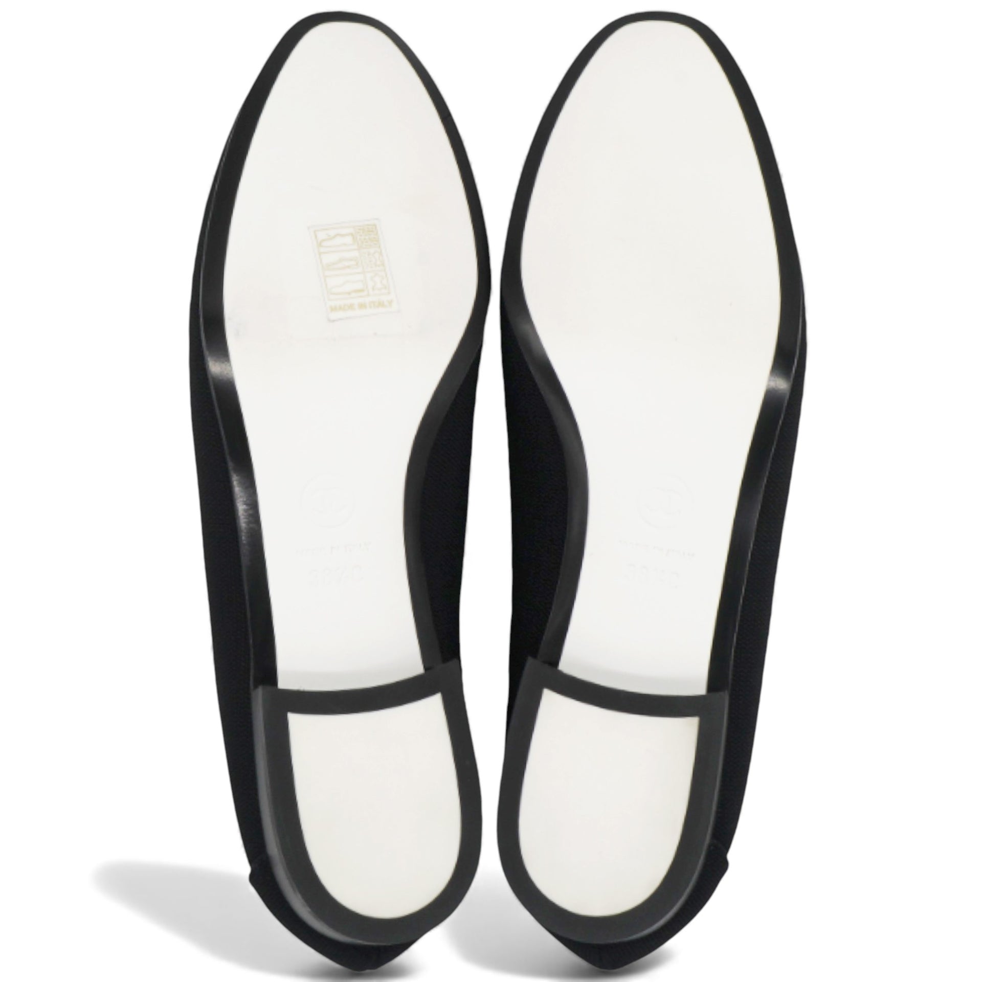 Chanel Interlocking CC Logo Canvas Loafers Size38.5