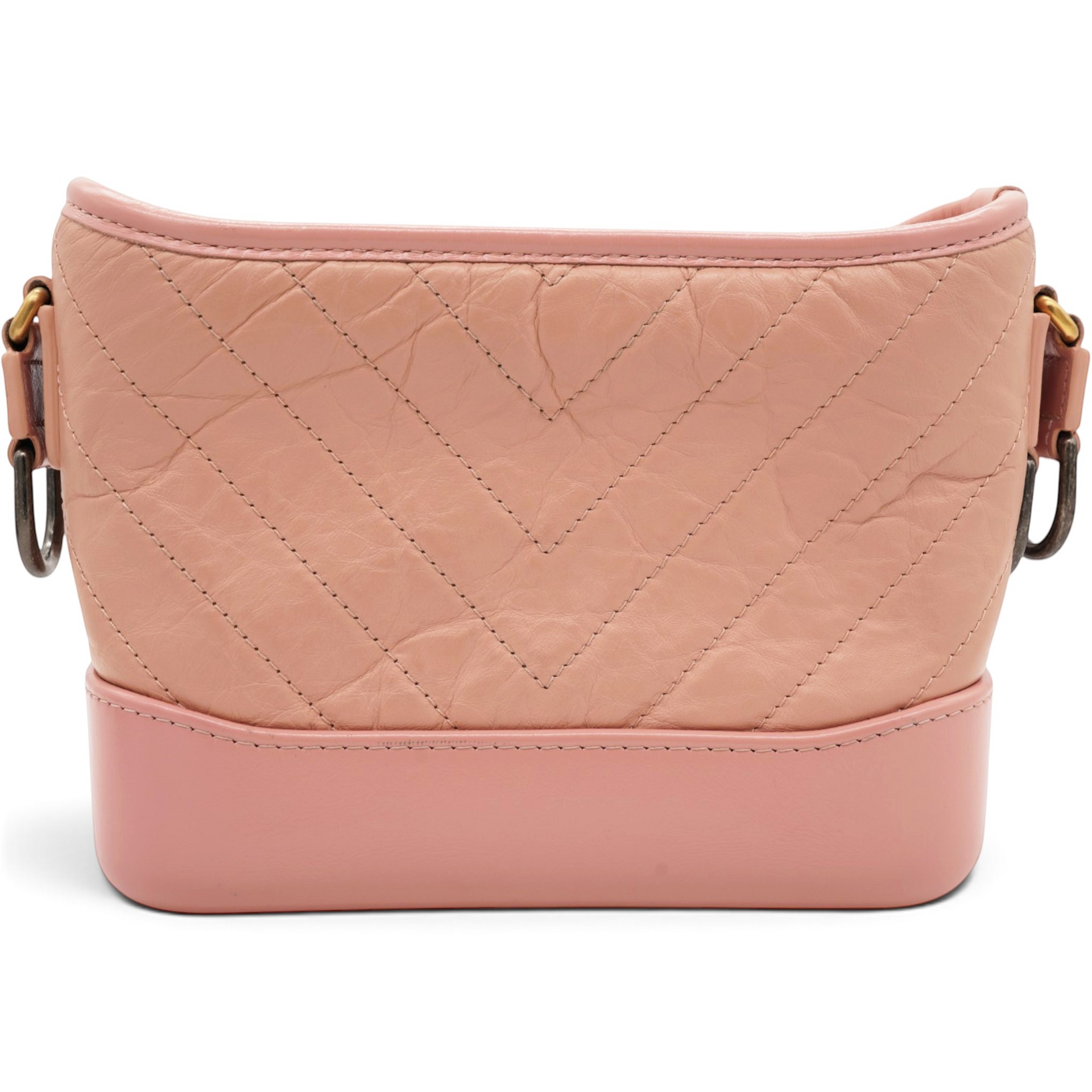Chanel Iridescent Aged Calfskin Quilted Small Gabrielle Hobo Rose Rose 