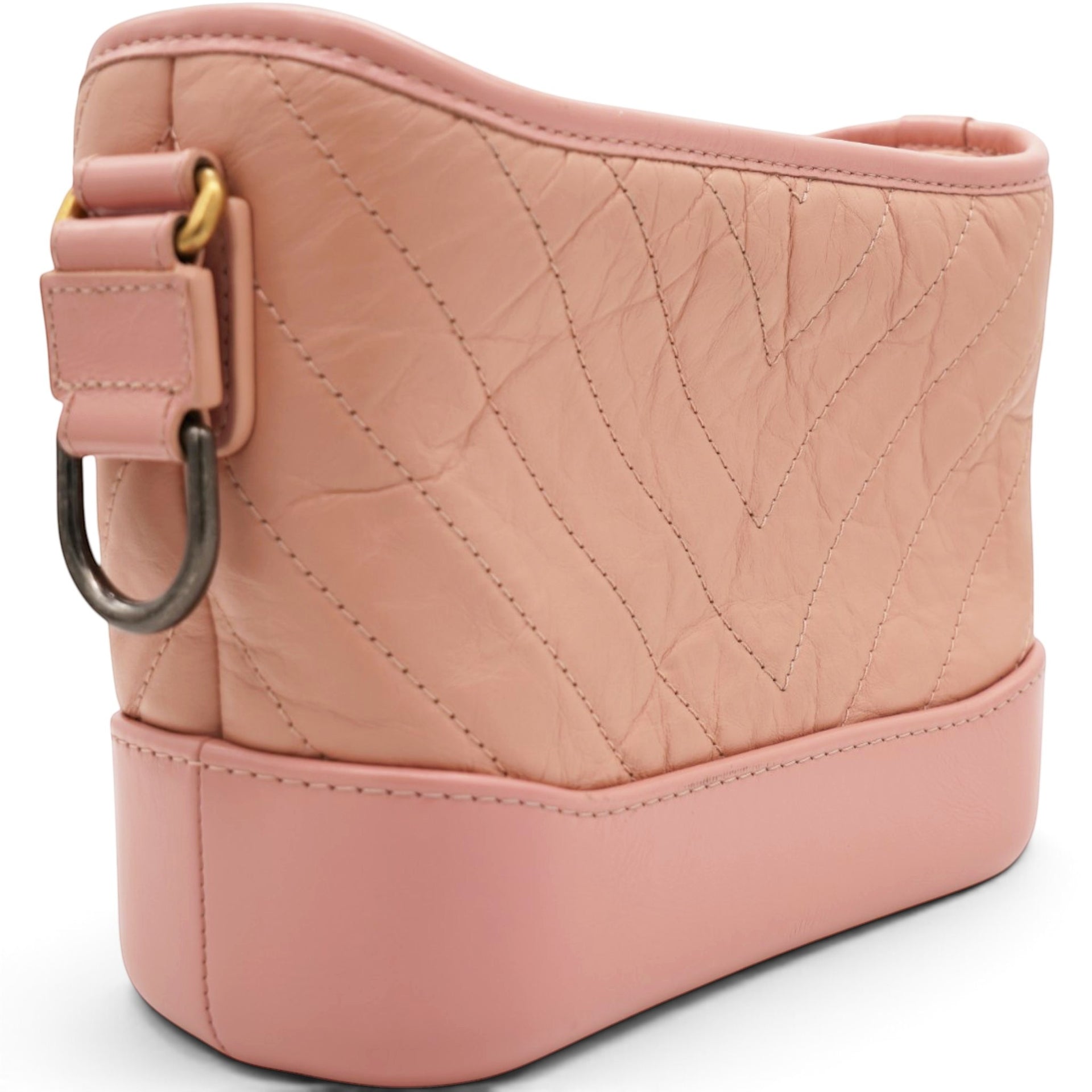 Chanel Iridescent Aged Calfskin Quilted Small Gabrielle Hobo Rose Rose 