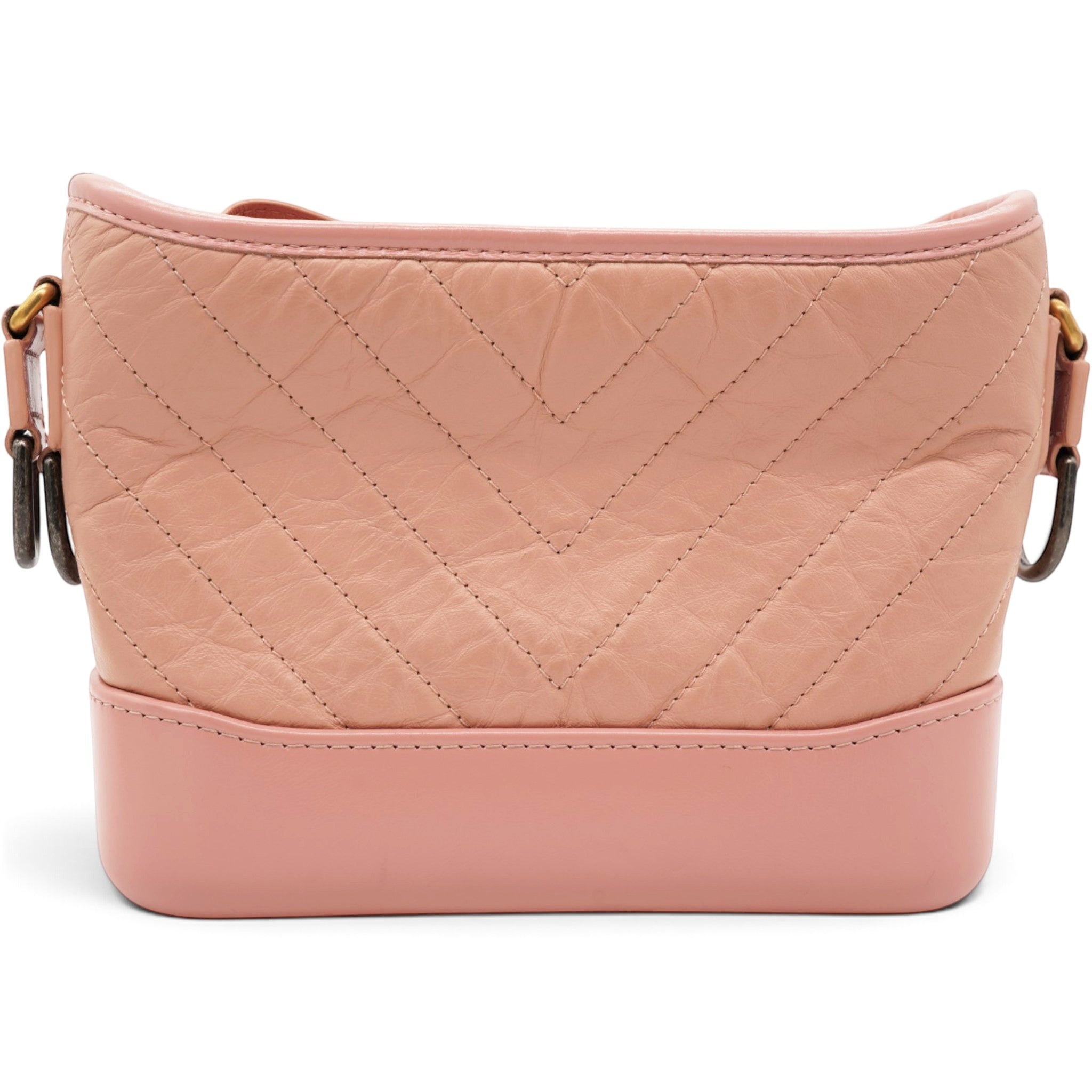 Chanel Iridescent Aged Calfskin Quilted Small Gabrielle Hobo Rose Rose 