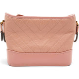 Chanel Iridescent Aged Calfskin Quilted Small Gabrielle Hobo Rose Rose 