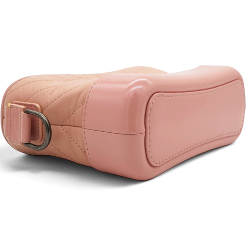 Chanel Iridescent Aged Calfskin Quilted Small Gabrielle Hobo Rose Rose 