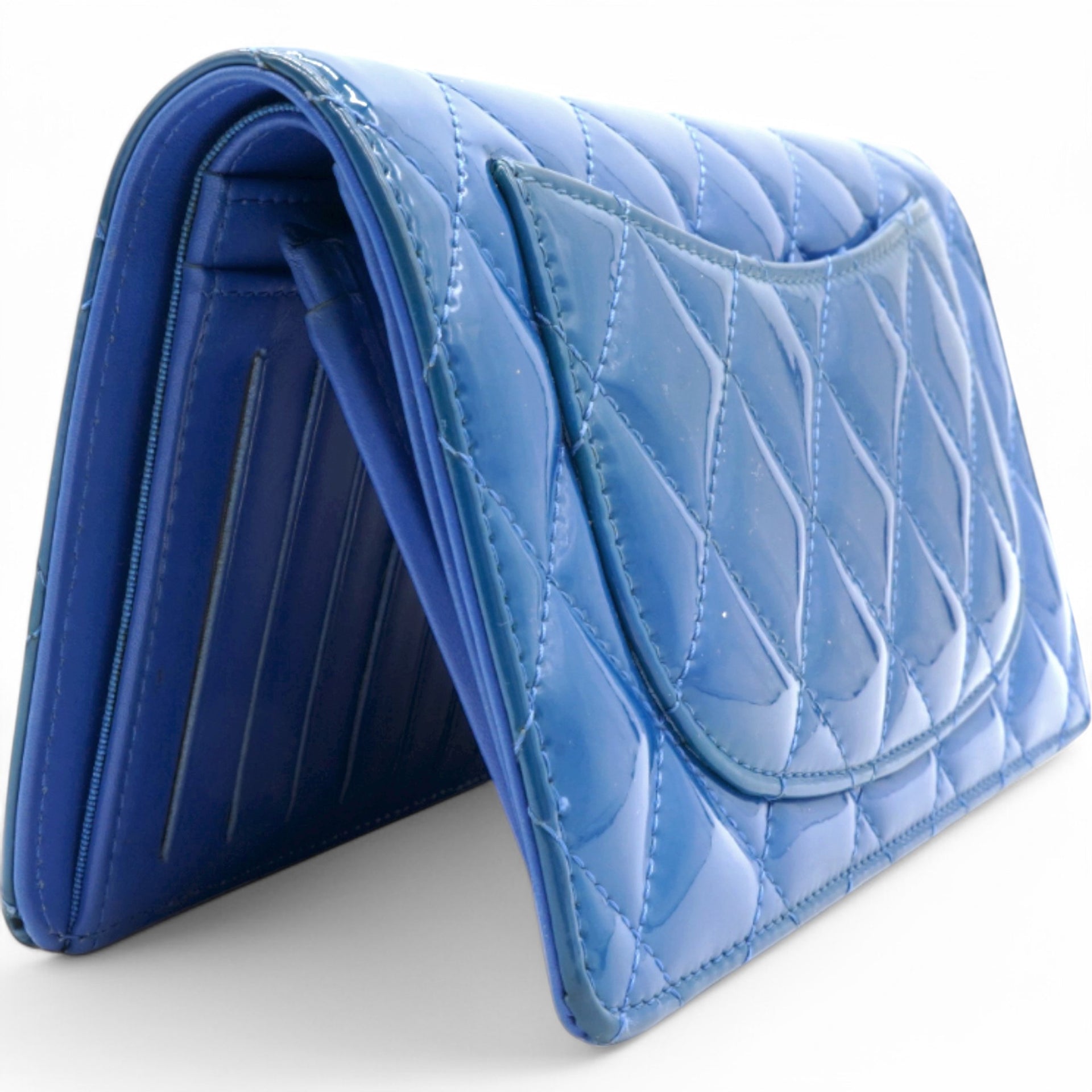  Chanel L-Yen Quilted Patent Leather Wallet 