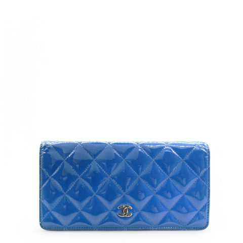  Chanel L-Yen Quilted Patent Leather Wallet