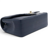 Chanel Lambskin Chevron Quilted Mini Chain Around Rectangular Flap Navy 
