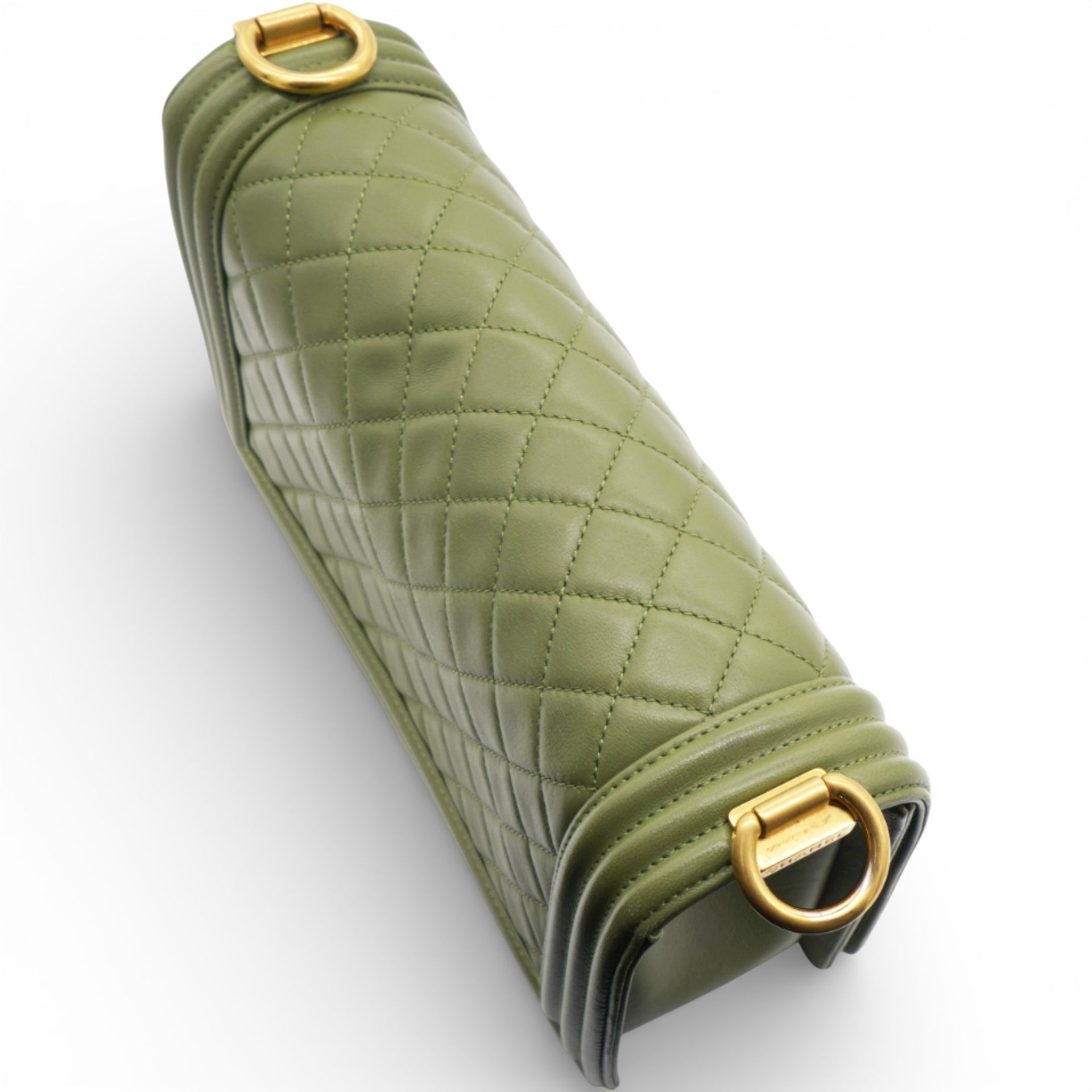 Chanel Lambskin Medium Leboy Flap Green