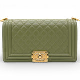 Chanel Lambskin Medium Leboy Flap Green