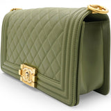 Chanel Lambskin Medium Leboy Flap Green