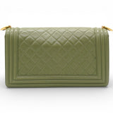 Chanel Lambskin Medium Leboy Flap Green