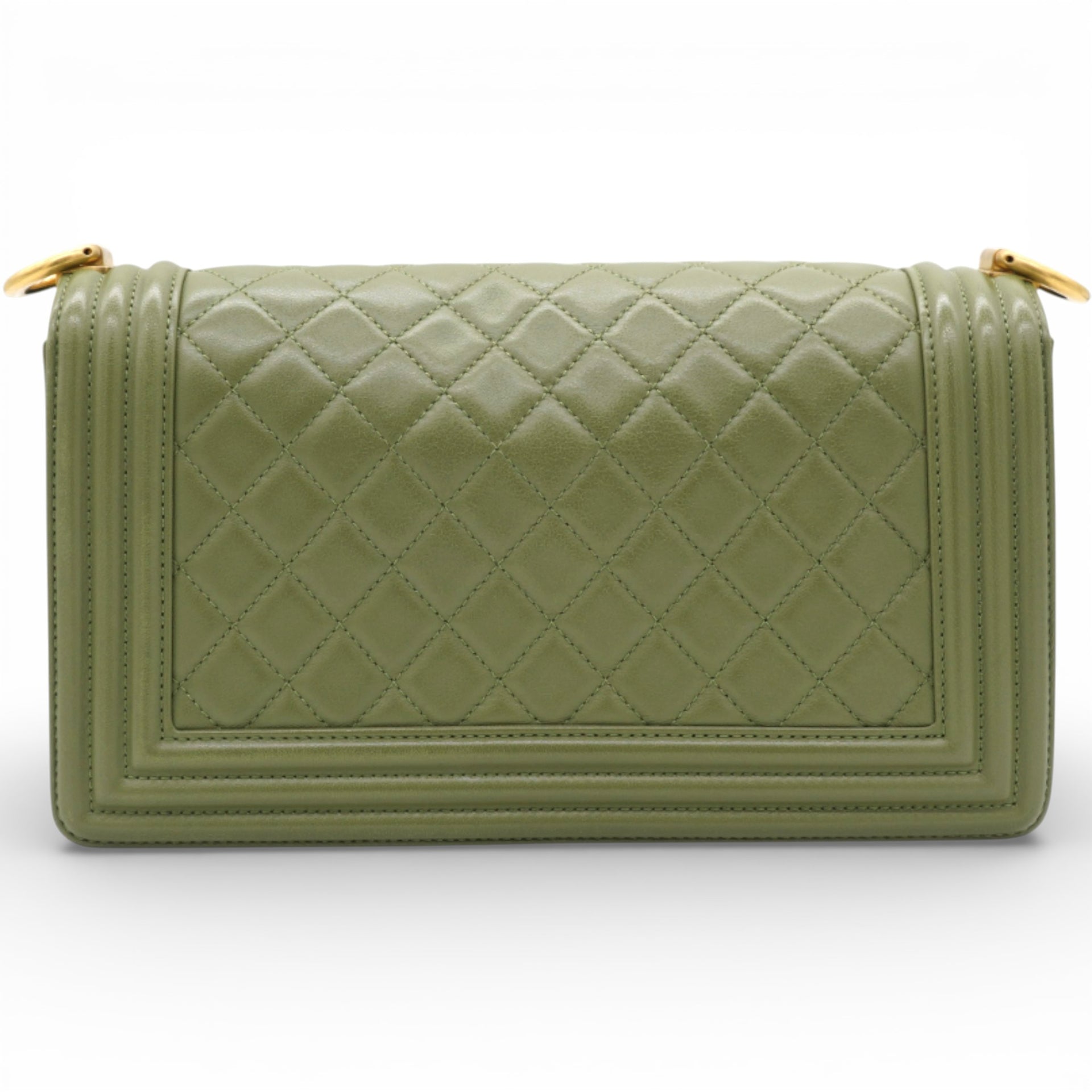 Chanel Lambskin Medium Leboy Flap Green