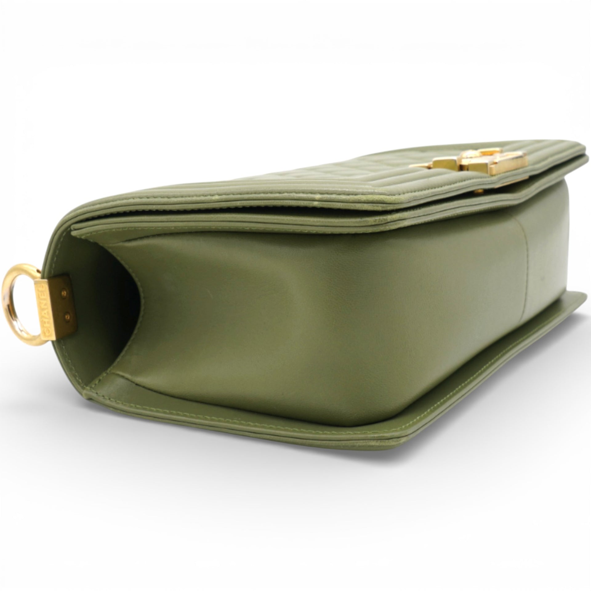 Chanel Lambskin Medium Leboy Flap Green