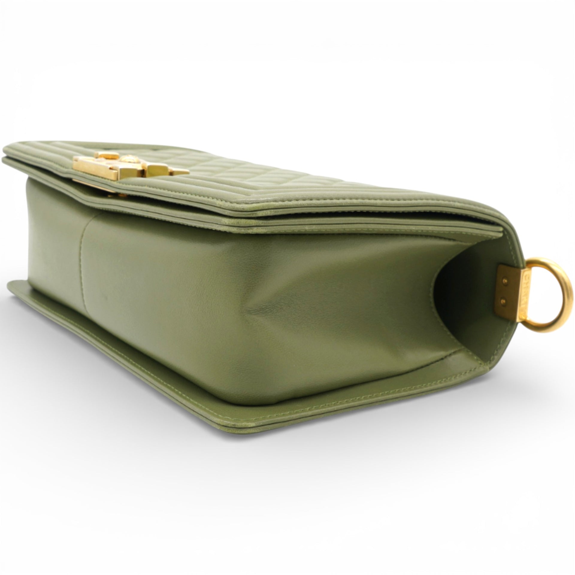 Chanel Lambskin Medium Leboy Flap Green