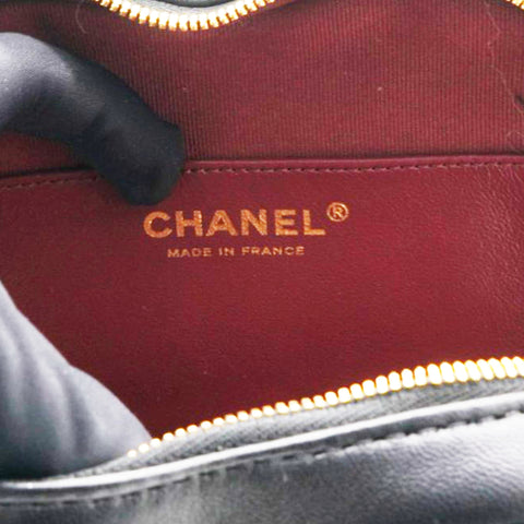 Chanel Lambskin Quilted CC In Love Heart Bag Black 