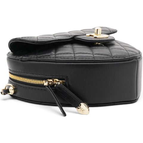 Chanel Lambskin Quilted CC In Love Heart Bag Black 