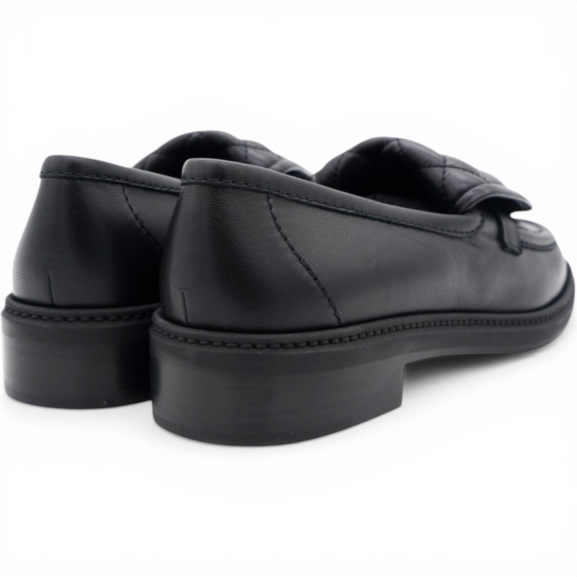 Chanel Lambskin Quilted CC Turnlock Loafers Black Size39 