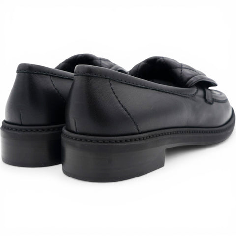 Chanel Lambskin Quilted CC Turnlock Loafers Black Size39 