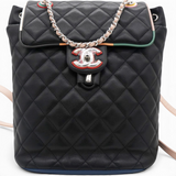 Chanel Lambskin Quilted Cuba Urban Spirit Backpack Black 