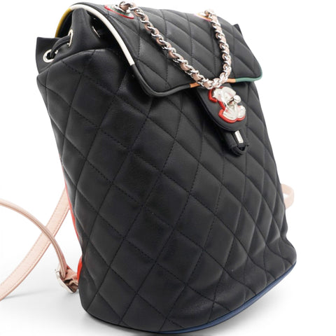 Chanel Lambskin Quilted Cuba Urban Spirit Backpack Black 