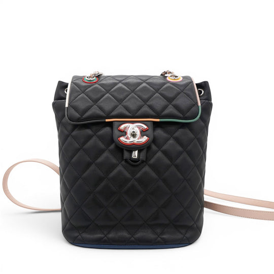 Chanel Lambskin Quilted Cuba Urban Spirit Backpack Black