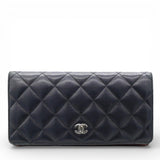 Chanel Lambskin Quilted Long Wallet Black