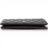 Chanel Lambskin Quilted Long Wallet Black