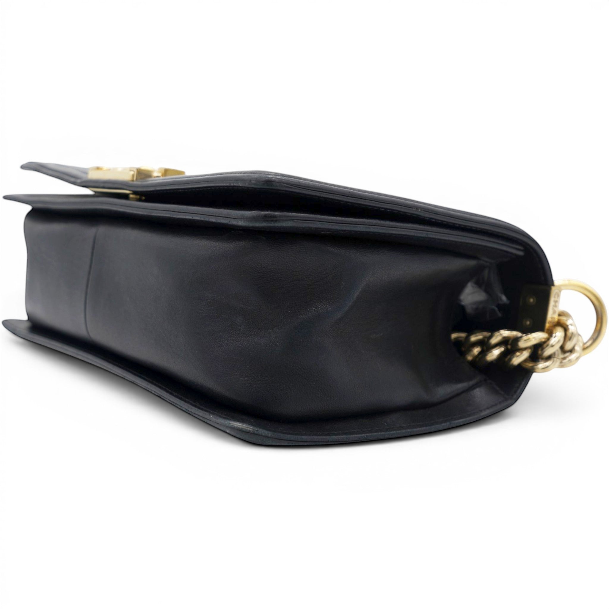Chanel Lambskin Quilted Medium Boy Flap Black 
