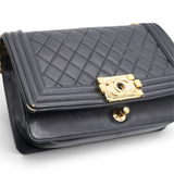 Chanel Lambskin Quilted Medium Boy Flap Black 